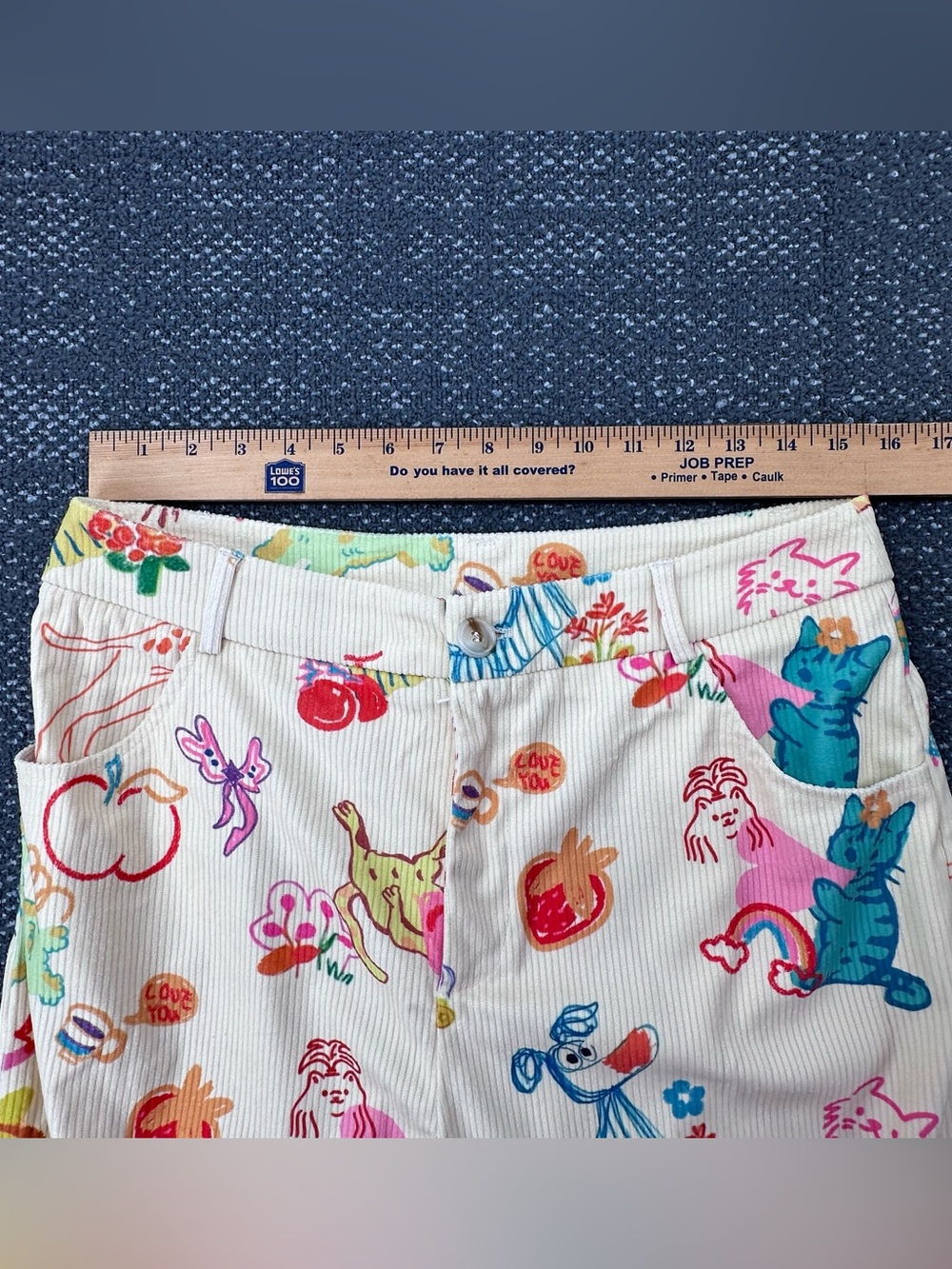 NWT Cider Corduroy Mid Rise Animal & Fruit Graphic Wide Leg Trousers - Women’s - Picture 7 of 11